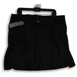 NWT Womens Black Pleated Elastic Waist Pull-On Short A-Line Skirt Size 2X