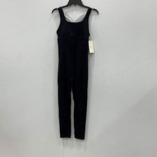 NWT Fabletics Womens Black Sleeveless Square Neck One Piece Jumpsuit Dress Sz M image number 1