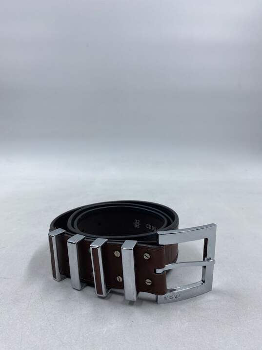 Authentic Versace Brown Leather Belt image number 1