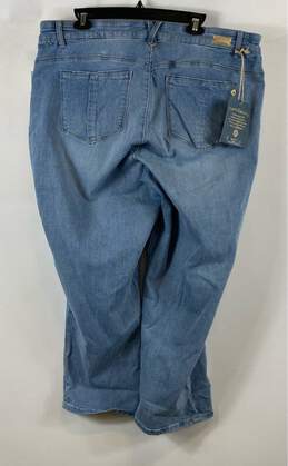 NWT Democracy Womens Blue Medium Wash High Rise Denim Capri Jeans Size 20W alternative image