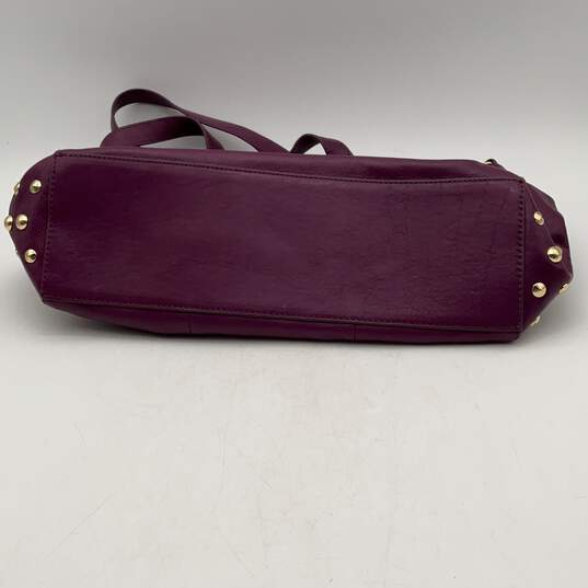 Juicy Couture Womens Purple Leather Double Handle Zipper Shoulder Handbag image number 4