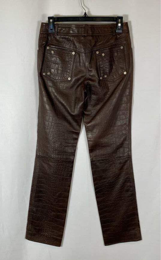 Christian Dior Brown Leather Pants - Size 6 image number 3