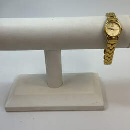 Designer Seiko Gold-Tone Dial Stainless Steel Chain Strap Analog Wristwatch
