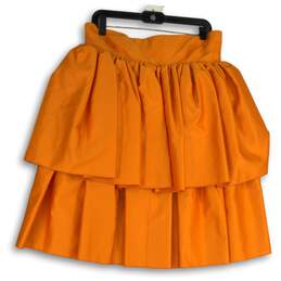 Rotate Birger Christensen Womens Carmina Orange Strapless Tiered Mini Dress Sz 8