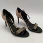 Lanvin Paris Womens Black Embellished Wedge Strappy Sandals Size EUR 37.5 w/ COA image number 3