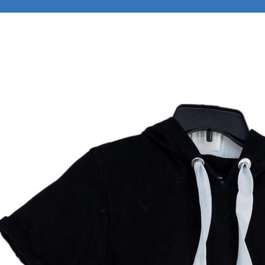 Calvin Klein Womens Black Drawstring Short Sleeve Hooded T-Shirt Dress Size M image number 3