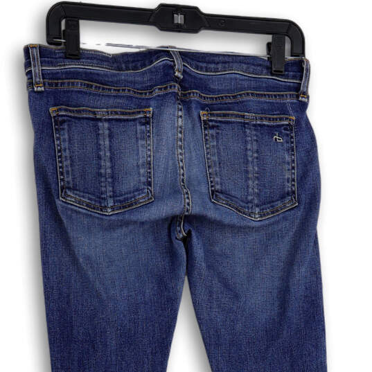 Buy the Womens Blue Denim Medium Wash 5-Pocket Design Skinny Leg