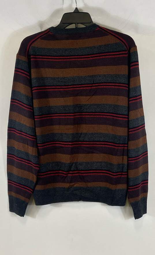 NWT Dockers Mens Multicolor Striped Long Sleeve Crew Neck Pullover Sweater Sz M image number 2