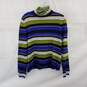 Josephine Chaus Striped Blue & Green Turtleneck Sweater Size S image number 1
