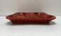 Vintage Oriental Faux Cinnabar 14 x 12 Decorative Carved Red Tray image number 5