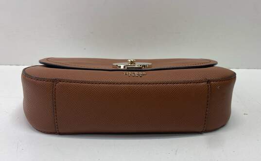 Guess Augustina Small Flap Crossbody Cognac image number 3