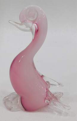 Pink Art Glass Bird Figurine