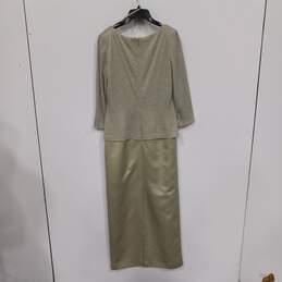 Alex Evenings Light Green Metallic Satin Dress With Sparkly Top Size 8 NWT alternative image