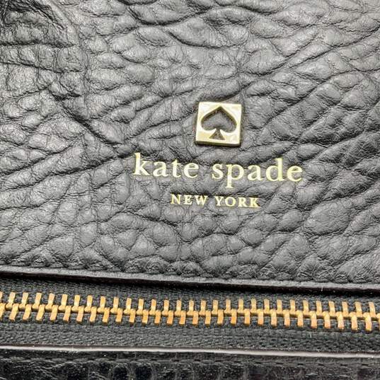 Kate Spade New York Womens Black Leather Polka Dot Detail Satchel Bag Purse image number 5