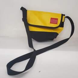 Manhattan Portage Yellow Vinyl Small Crossbody Bag + Pouch