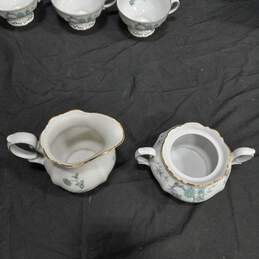 Set of 4 Mitterteich White and Green Floral Ceramic Cups w/Pitcher and Creamer alternative image