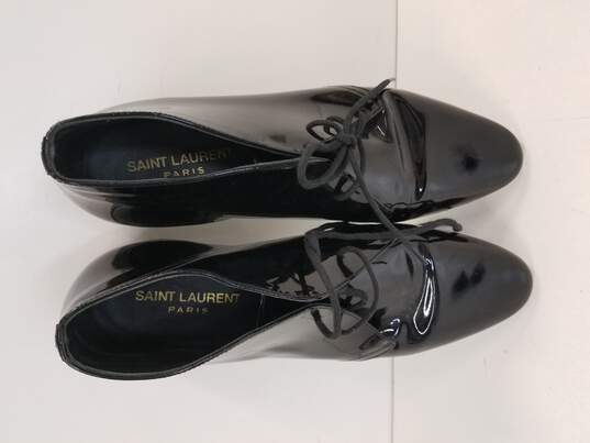 Saint Laurent Woman's Patent Black Lace-Up Ankle Boots Size 5 (Authenticated) image number 6