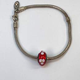 Designer Pandora 925 ALE Sterling Silver Snake Chain Bracelet With Charm alternative image