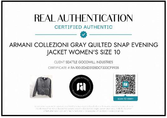 AUTHENTICATED WMNS ARMANI COLLEZIONI QUILTED SNAP EVENING JACKET image number 2