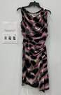 Diane Von Furstenberg Women's Size 8 Black and Pink Sleeveless Dress With COA image number 1