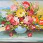 Vintage Artist Signed Framed Floral Still Life Oil Painting image number 2