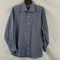 Neiman Marcus Checkered Button Up M Blue Navy image number 1