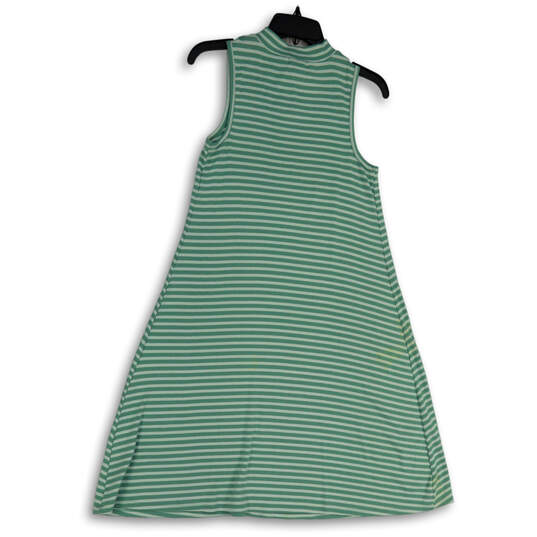 NWT Womens Green Knitted Striped Sleeveless Pullover A-line Dress Size M image number 2