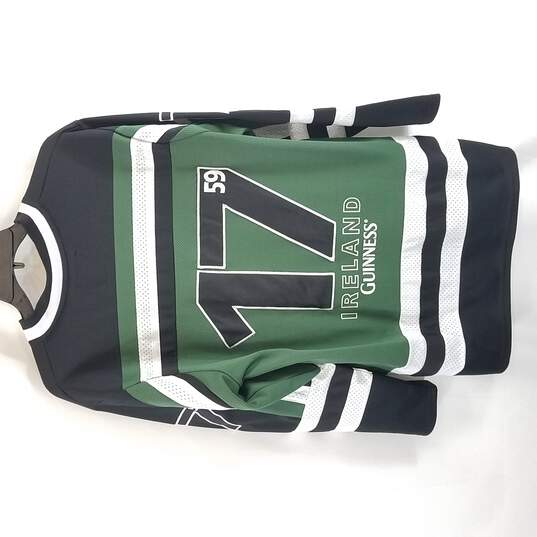 Guinness Green and White Men's Hockey Jersey Large