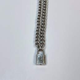 Designer Juicy Couture Silver-Tone Link Chain Lock Shaped Pendant Necklace alternative image