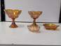 4pc Bundle of Vintage Marigold Carnival Glass Serving Dishes image number 2