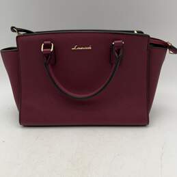 Lovevook Womens Satchel Purse Inner Pockets Detachable Strap Burgundy Leather