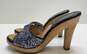 Michael Kors Sequin Strap Wooden Heel Pumps Silver 6.5 image number 1