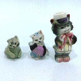 VTG Porcelain Japan Cat Kitten Salt & Pepper Shakers Lot Corked alternative image