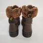 Dr Martens 1460 Serena Faux Fur Trim Brown Leather Boots Women's Size 8 image number 4
