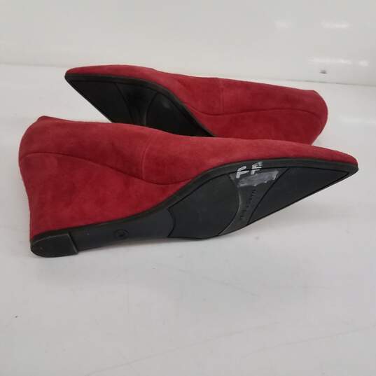 Marc Fisher Calea Red Suede Wedges Size 7M image number 4