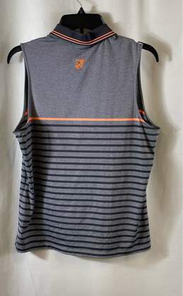 Ralph Lauren Womens Gray Black Striped Sleeveless Collared Polo Shirt Size L alternative image