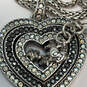 Designer Brighton Silver-Tone Rhinestone Heart Shape Pendant Necklace image number 4