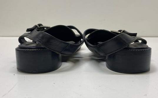Joan & David Black Leather Strappy Flat Sandals Shoes Size 38 image number 3