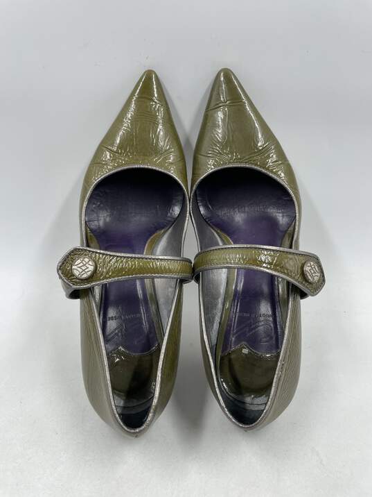 Christian Weber Green Patent Mary Jane Pumps W 7 image number 6