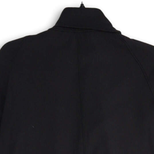 Womens Black Long Sleeve Mock Neck Thumb Keyhole Wrap Jacket Size 8 image number 4