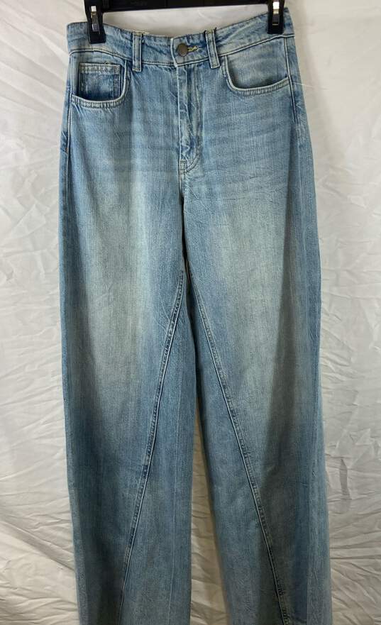 NWT Zara Womens Bleach Blue High Rise Full Length Denim Wide-Leg Jeans Size 4 image number 8