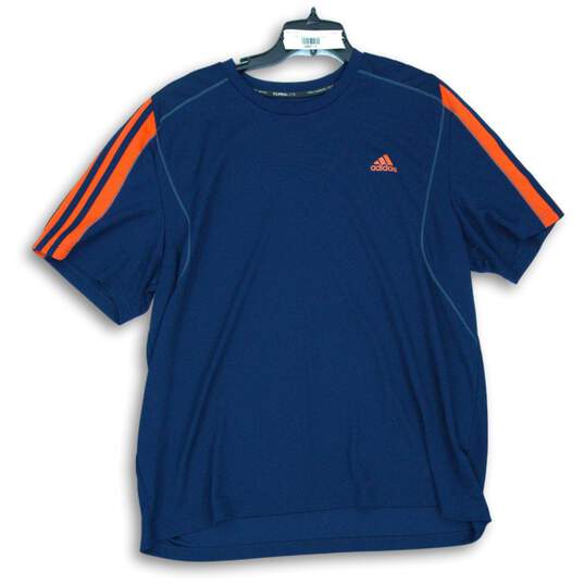 Men's Adidas Navy Blue Orange Pullover T-Shirt Size 2XL image number 1