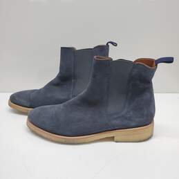 ORO Boots Chelsea Blue Suede Leather Ankle Boots Size 10