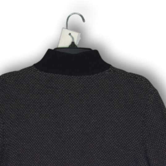 NWT Jos. A. Bank Mens Full-Zip Sweater Elbow Patch Long Sleeve Black Gray Size L image number 4