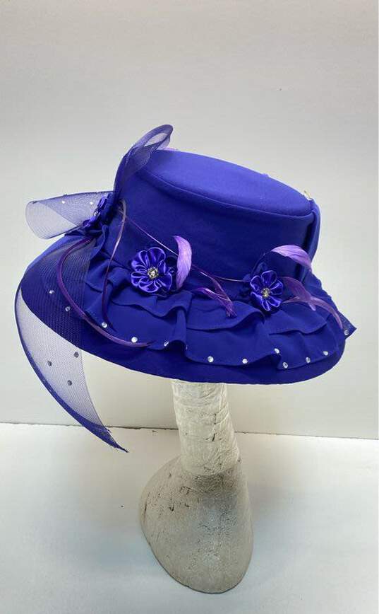 Ben Marc 3959 Purple Rhinestone Bow Ribbon Hat image number 6