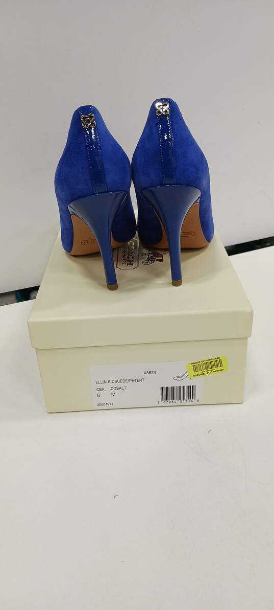 Coach Women's Blue Heels Size 8 Comes with Org. Box image number 3