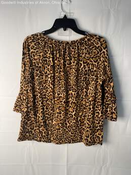 Gently Loved Michael Kors Women's Animal Print 3/4 Sleeve Top, Sz. M alternative image