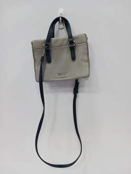 Nine West Gray/Blue Pebble Leather Crossbody Handbag
