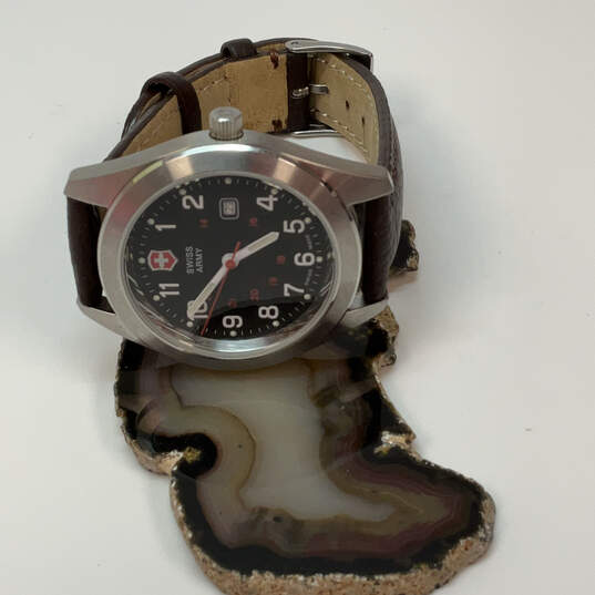Designer Swiss Army Silver-Tone Victorinox Round Dial Analog Wristwatch image number 1