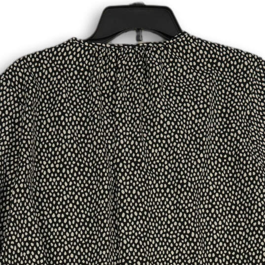 NWT Womens Black White Printed Long Sleeve Pullover Blouse Top Size 2X image number 4